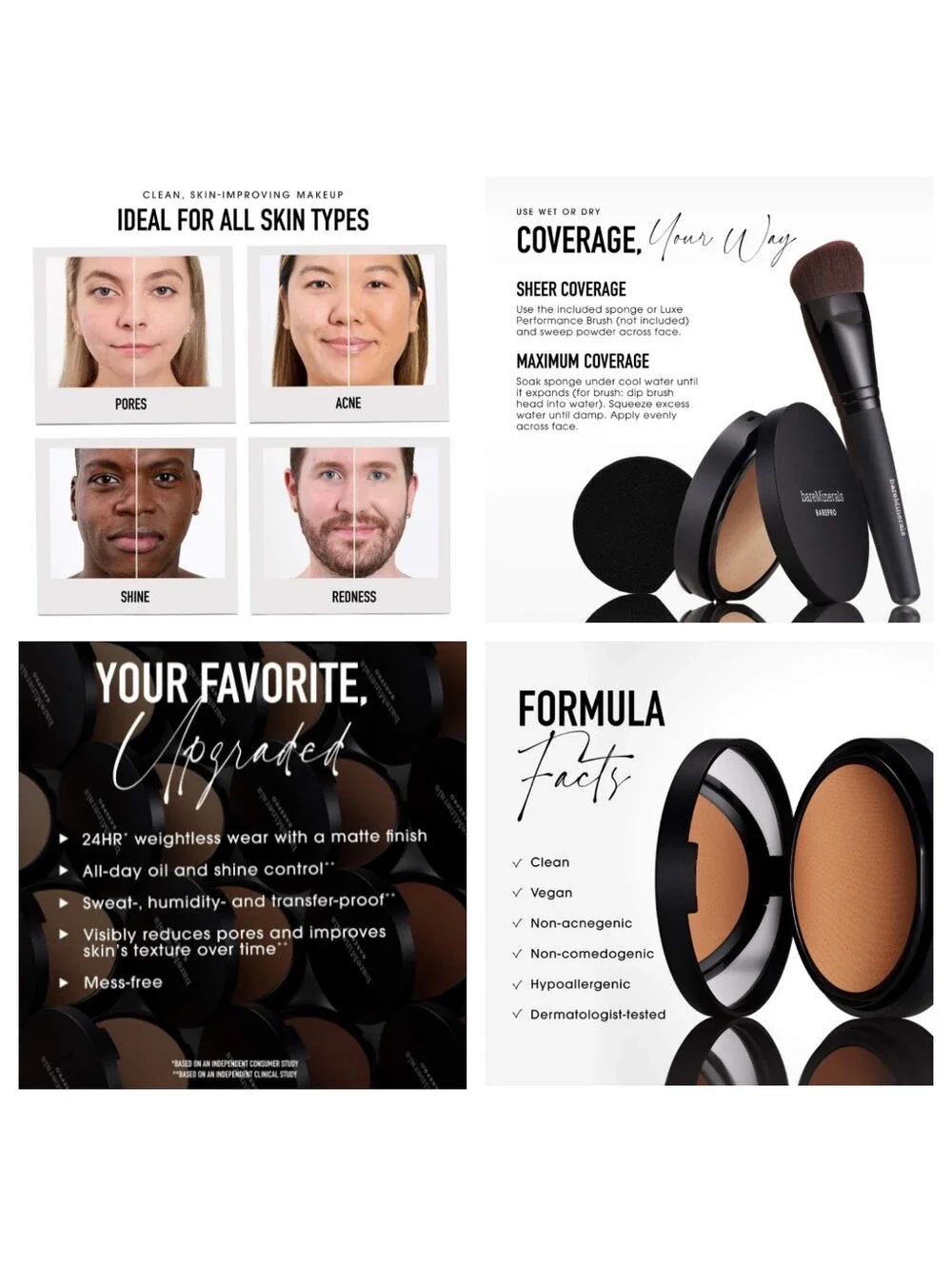 BAREMINERALS BAREPRO 24HR Skin-Perfecting Powder Foundation in Light 20 Cool